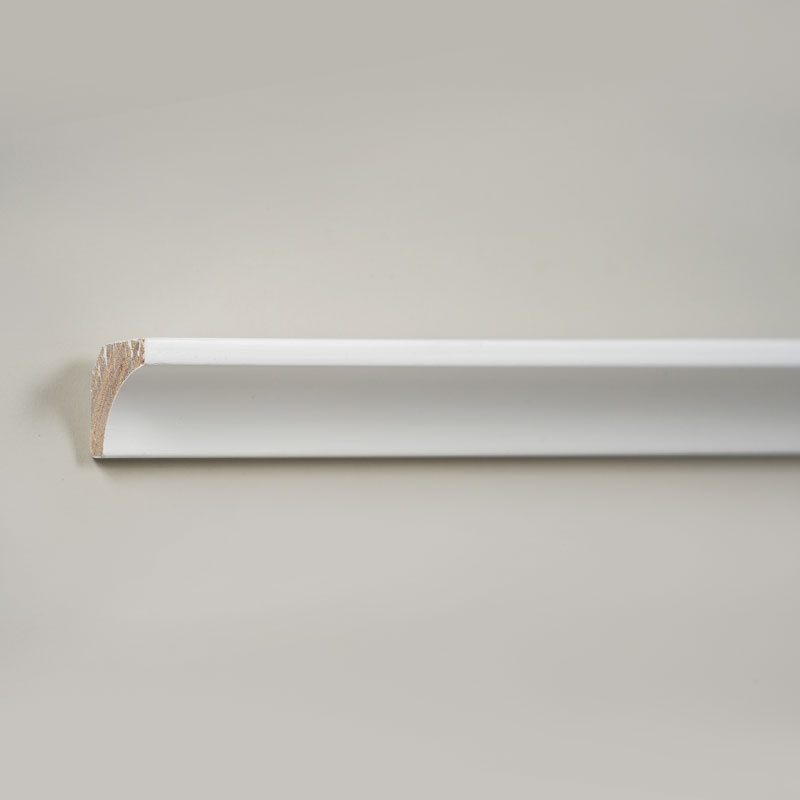 Unutarnja kutna lajsna od punog drva/Scotia lajsna (premirana punilom) - bijela 7/8' × 7/8'