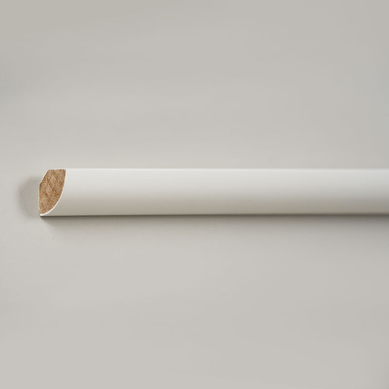 Okrugla lajsna od punog drva (s temeljnim punilom) - bijela 3/5' × 3/5'