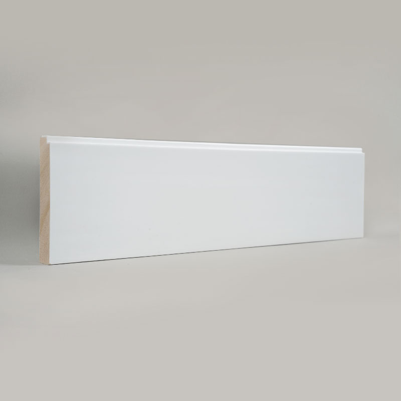 Podna lajsna od borovine (premazana punilom i obojena) - bijela 3/5' x 3 15/16'-A1