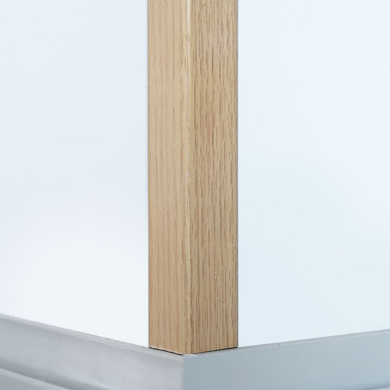 Prijelazna traka od punog drva pod pravim kutom (90°) (omotana furnirom crvenog hrasta + boja) - boja hrasta 1 1/2' x 1 1/2'