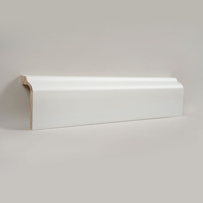 Podna lajsna od borovine (premazana punilom + boja) - bijela 1 3/5'x3 5/9'