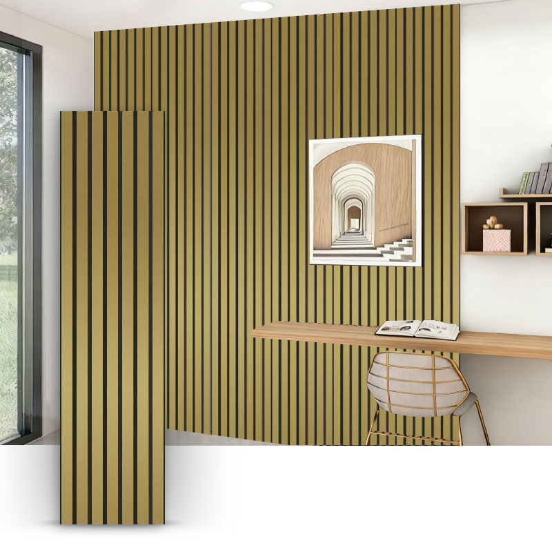 Zidna rešetka/akustična zidna ploča (jednostrano omotana PVC-om) - metalik brušena boja 2400/2700 mm x 600 mm