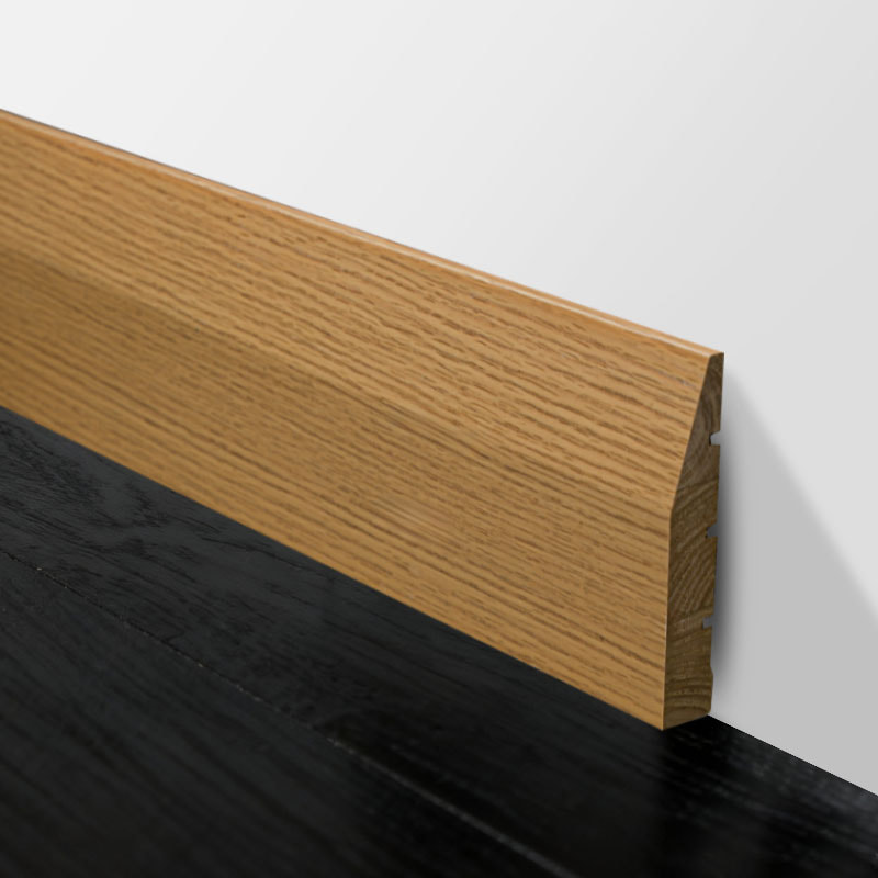 Podna lajsna od punog drva (omotana furnirom crvenog hrasta + boja) - boja hrasta 3/5' x 3 15/16'
